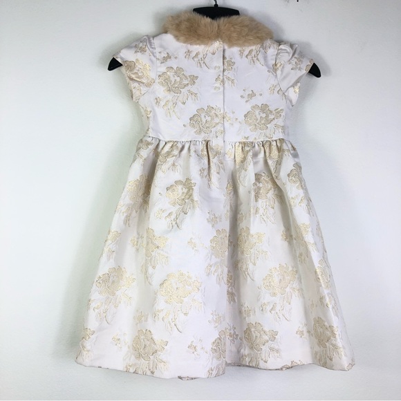 JANIE AND JACK METALLIC FLORAL JACQUARD DRESS SIZE 6 NWT 114.00 CREAM AND SUGAR - Picture 7 of 11